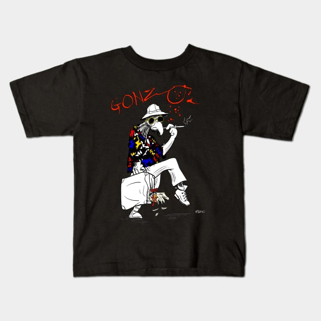 Gonzo (Fear and Loathing Parody) Kids T-Shirt by Philip_de_Goya